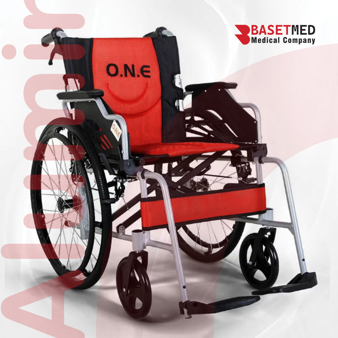 O.N.E Aluminum wheelchair with foldable backrest for adult, elderly, disabled in daily use | CODE 1111