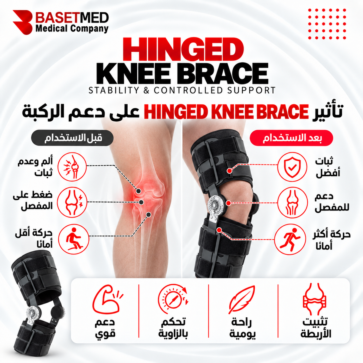 Adjustable Hinged Knee Brace for Osteoarthritis and Knee Joint Support || 1137