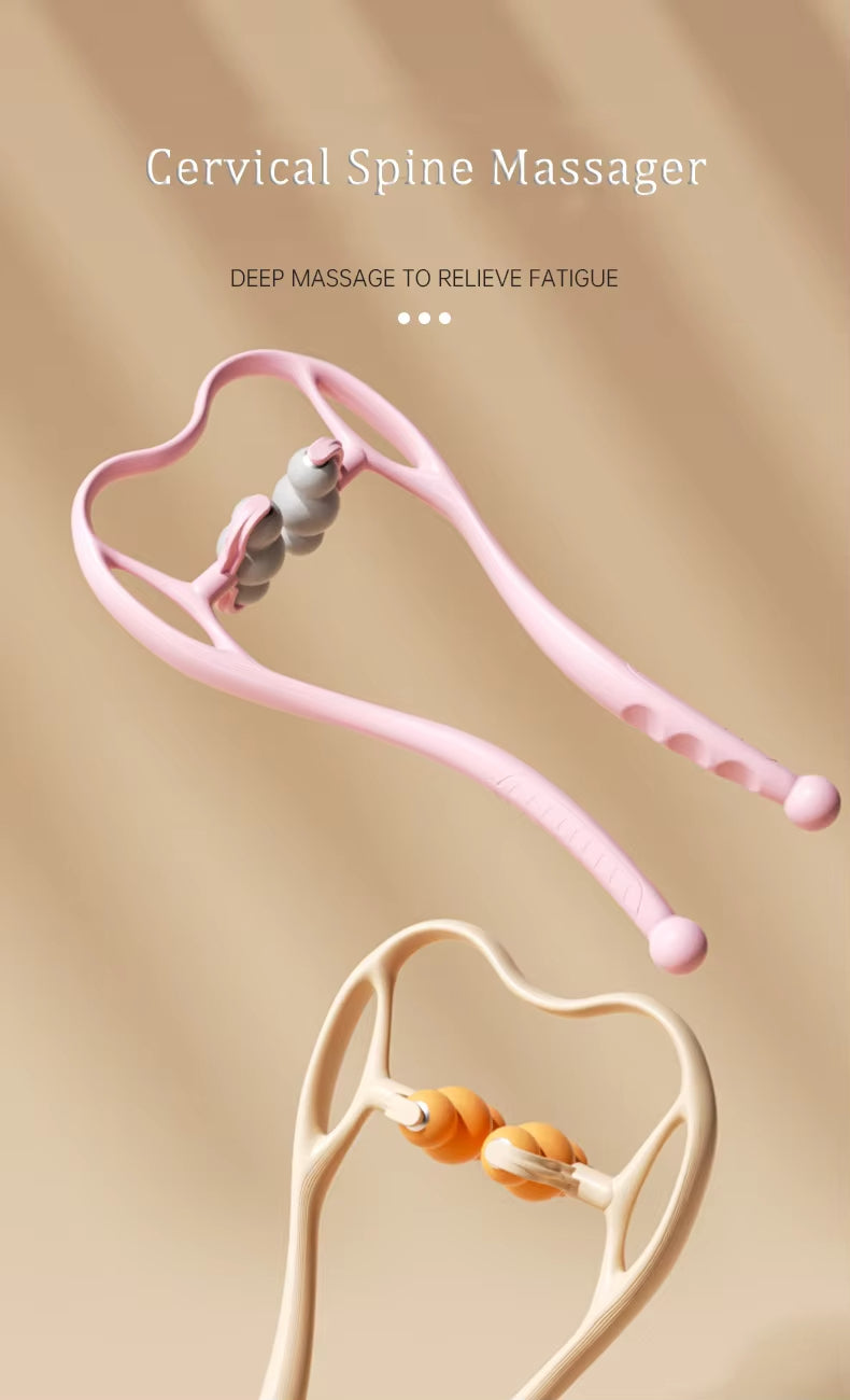جهاز تدليك يدوي للرقبة – Manual Neck Massager Roller محمول مع 4 كرات تدليك