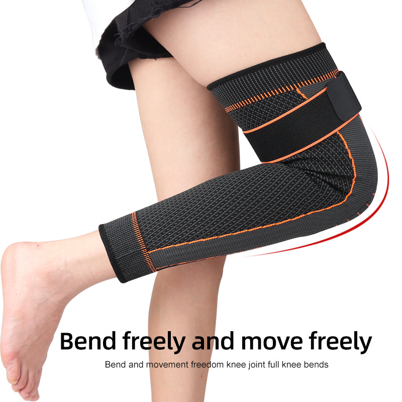 دعامة ساق طويلة بالضغط مع أحزمة مرنة – Compression Leg Sleeves لدعم الركبة وتخفيف الألم للرجال والنساء