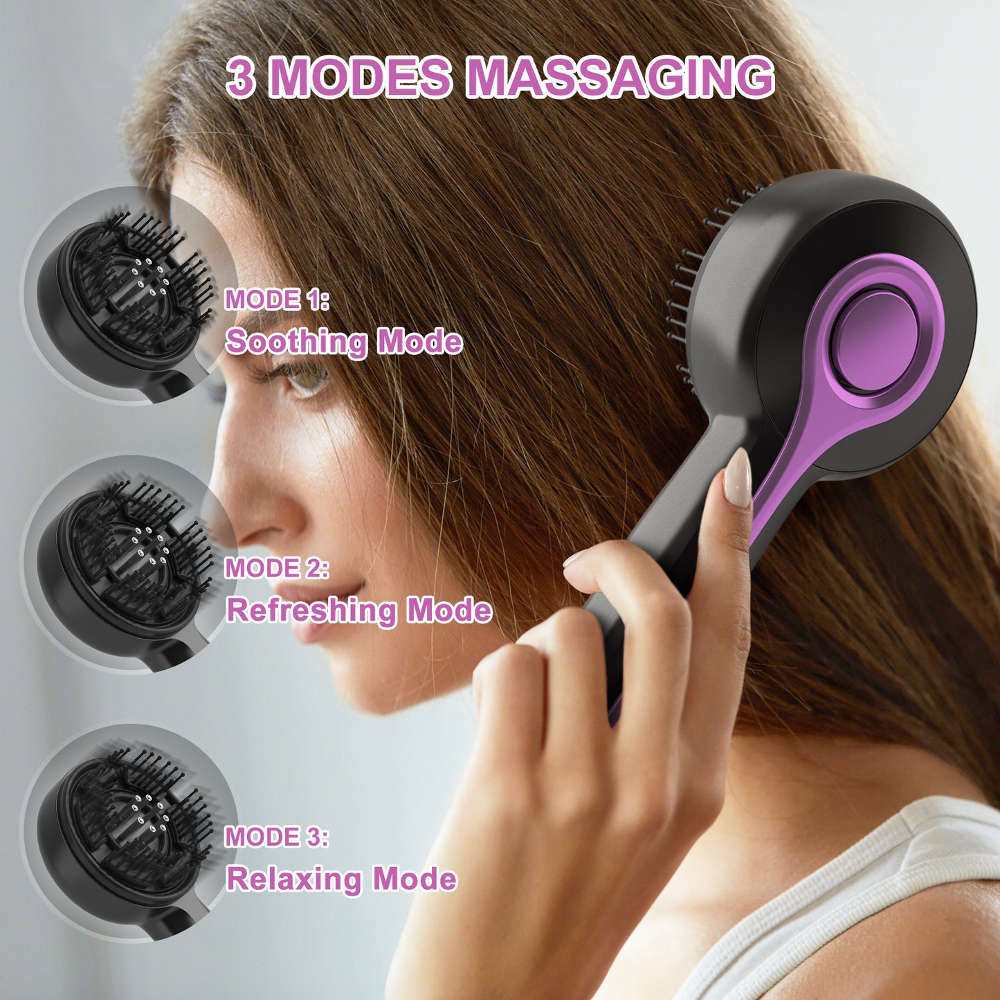 فرشاة كهربائية لنمو الشعر – Electric Hair Growth Brush مع ضوء أحمر وتدليك لفروة الرأس