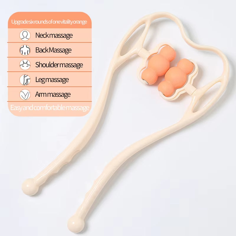 جهاز تدليك يدوي للرقبة – Manual Neck Massager Roller محمول مع 4 كرات تدليك