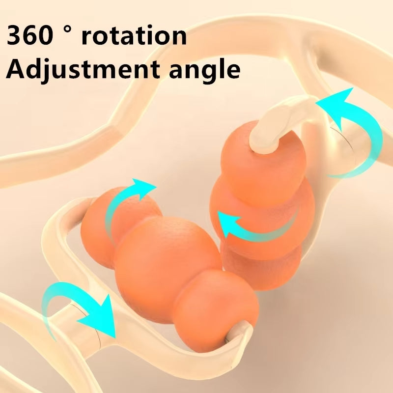 جهاز تدليك يدوي للرقبة – Manual Neck Massager Roller محمول مع 4 كرات تدليك
