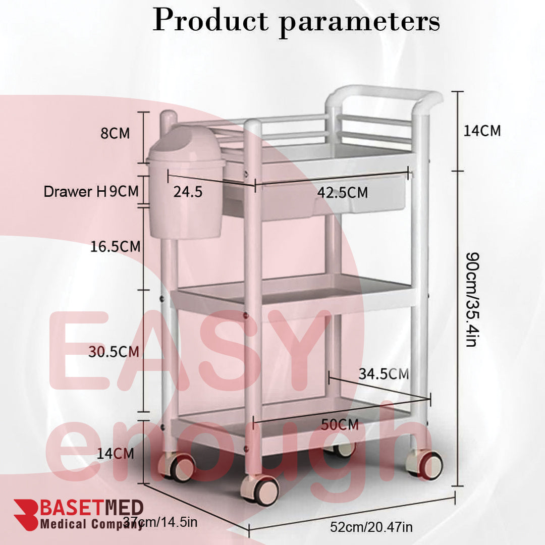 Fiber Imported 3-Shelf Beauty Trolley ||1375