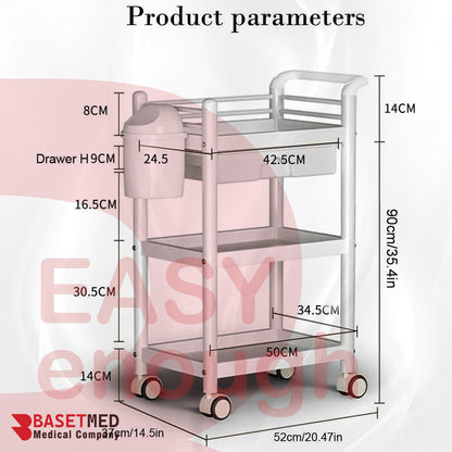 Fiber Imported 3-Shelf Beauty Trolley ||1375