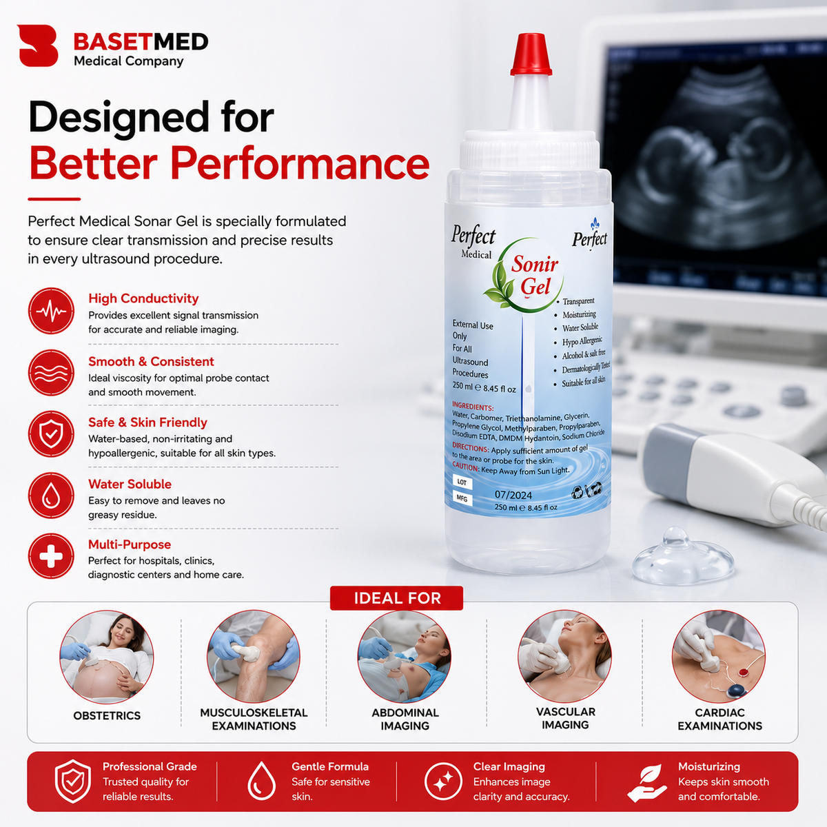 Perfect Medical Sonar Gel for Ultrasound 240ml ||1408