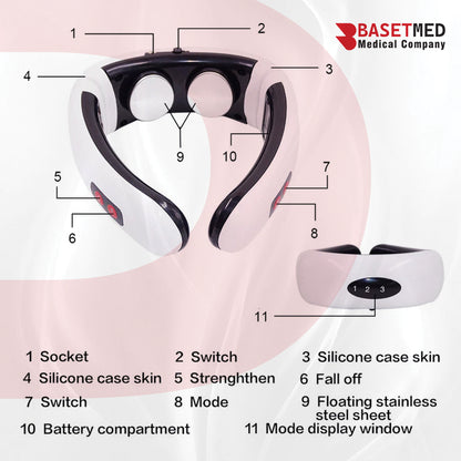 Wireless Electric Neck Massager – Portable ABS Body Design ||1332