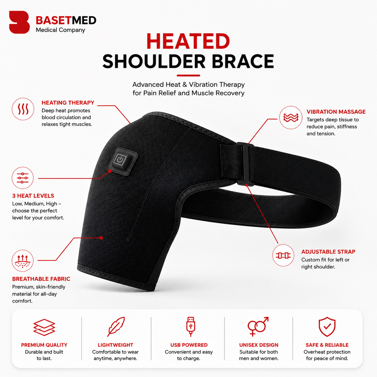 Shoulder Heating Pad for Frozen Shoulder Relief ||1266
