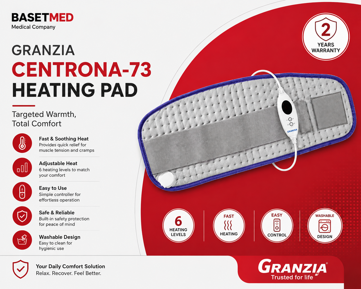 Granzia Centrona-73 Heating Pad ||1443
