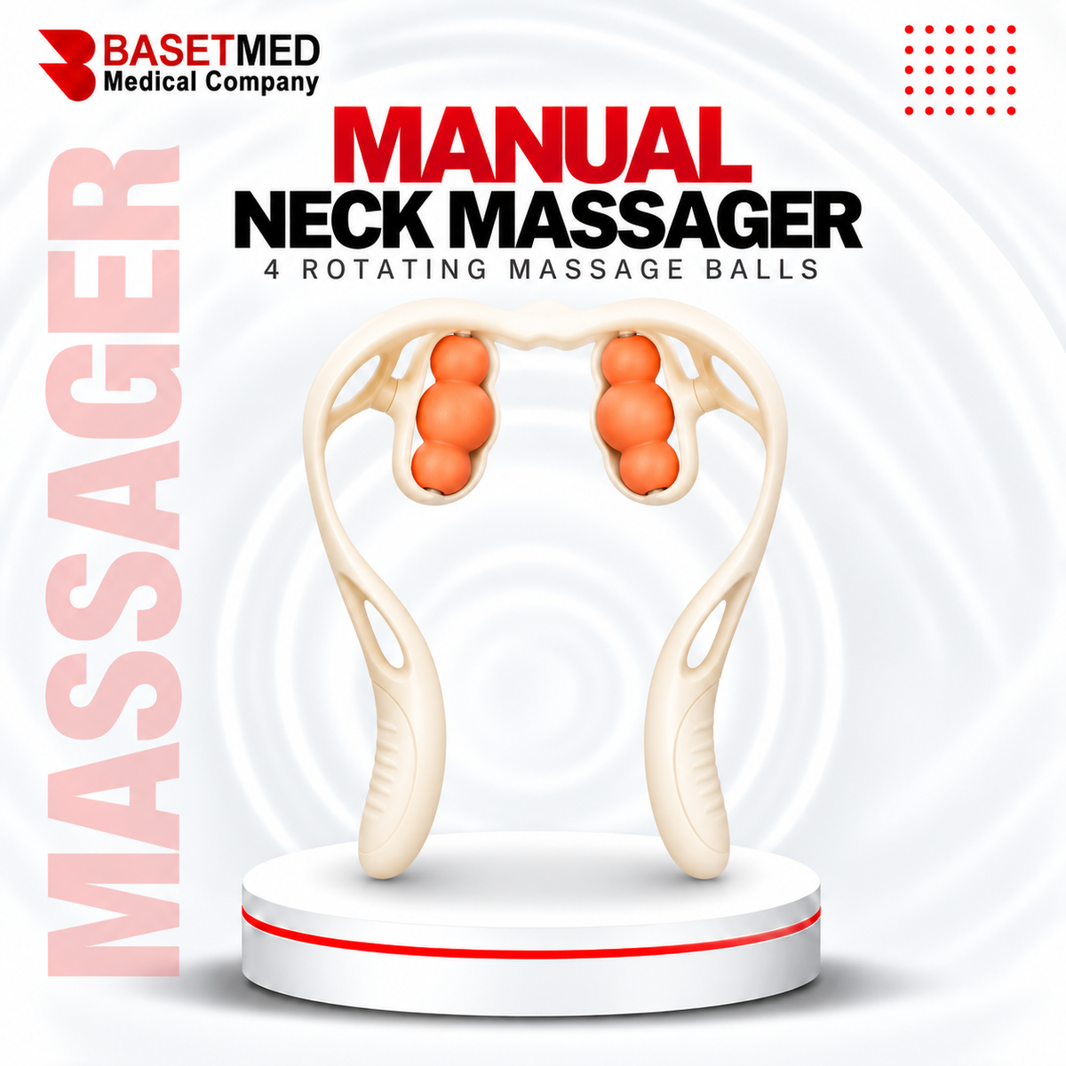Handheld Neck Massager Roller – Portable with 4 Massage Spheres ||1349