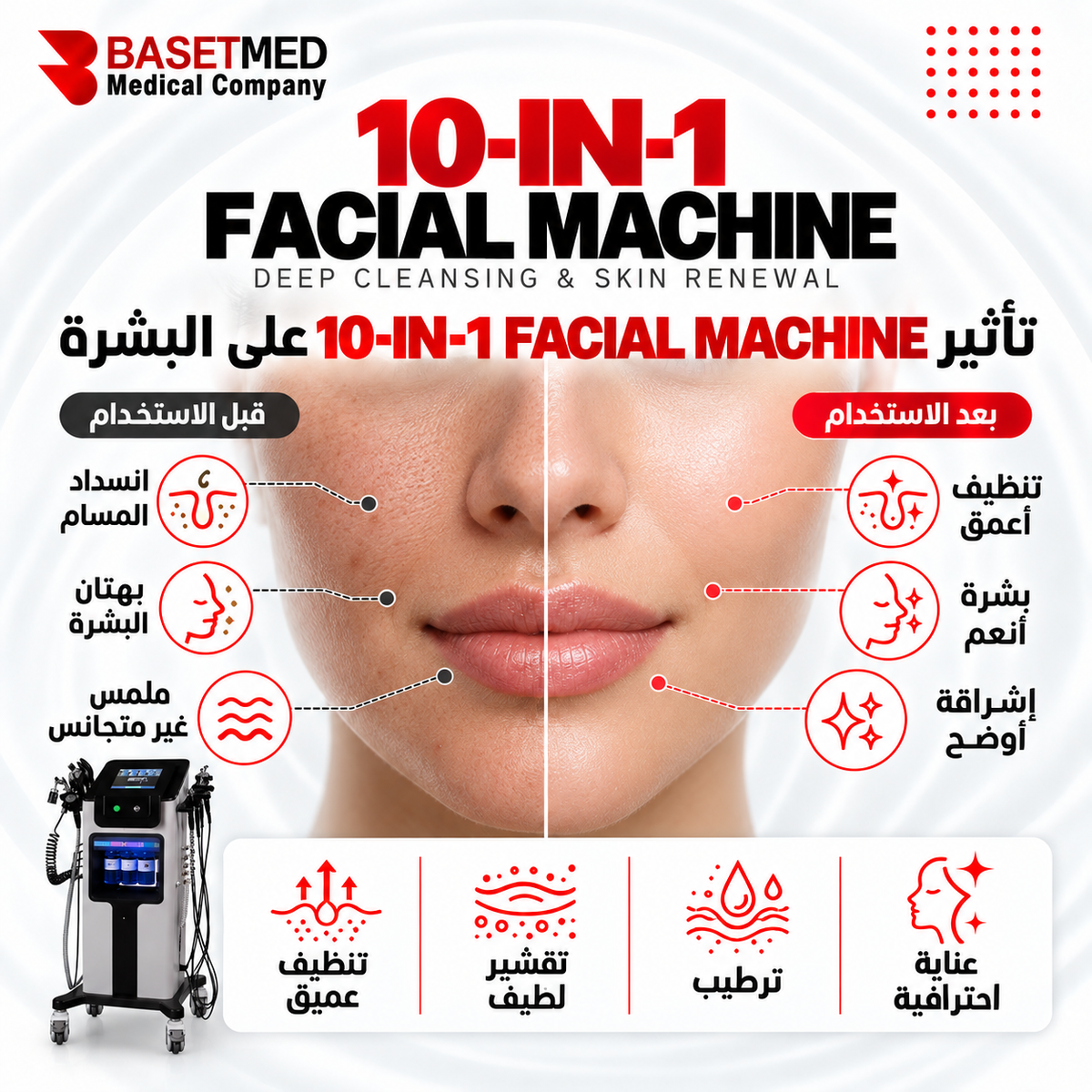 10-in-1 Hydro Dermabrasion & Diamond Microdermabrasion Facial Machine ||1360