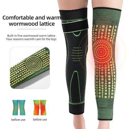 دعامة ساق طويلة بالضغط مع أحزمة مرنة – Compression Leg Sleeves لدعم الركبة وتخفيف الألم للرجال والنساء