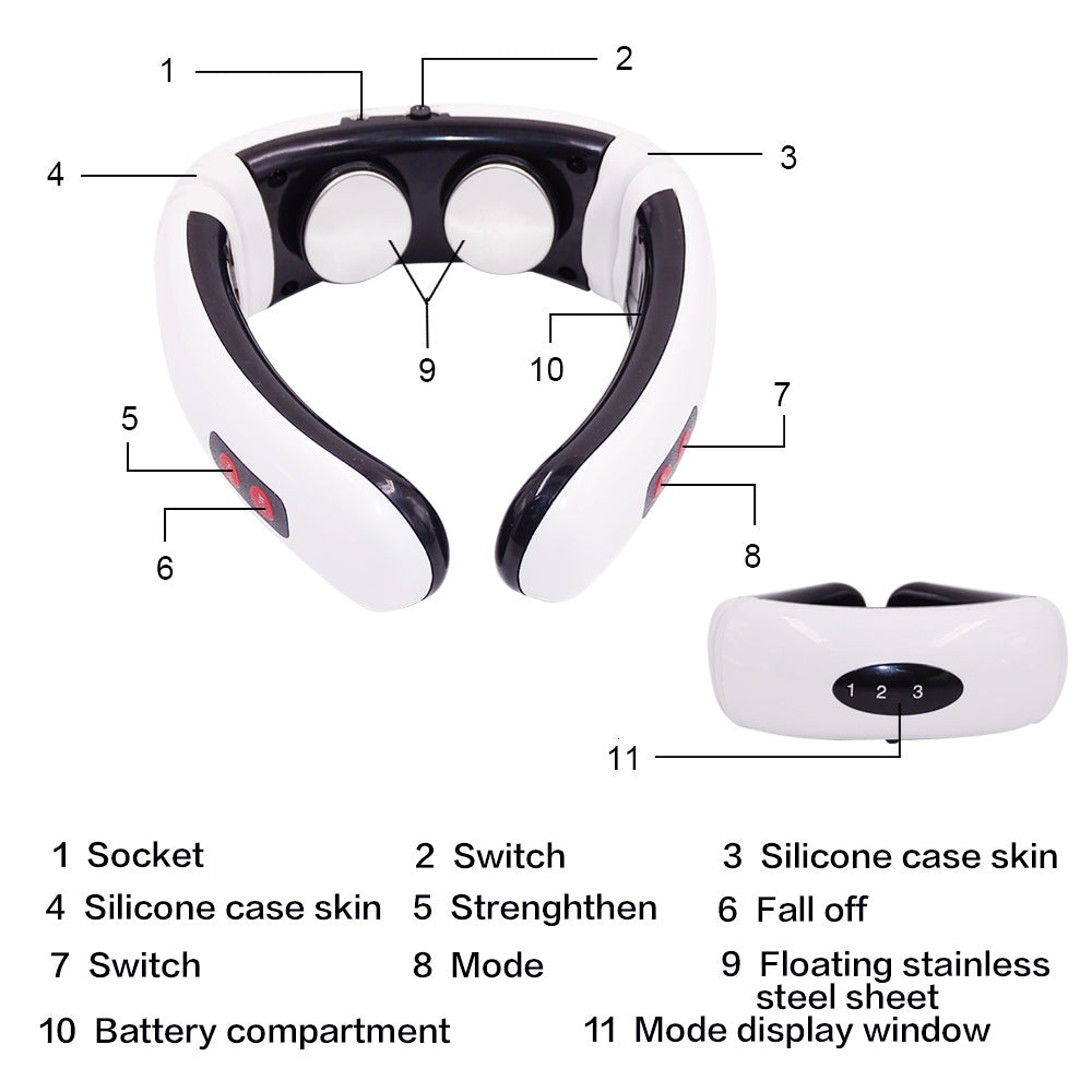 جهاز تدليك الرقبة الكهربائي اللاسلكي – Portable Cordless Neck Massager من خامة ABS عالية الجودة
