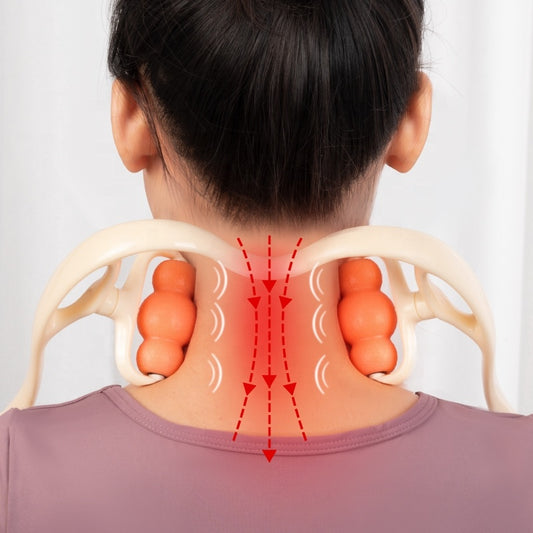 جهاز تدليك يدوي للرقبة – Manual Neck Massager Roller محمول مع 4 كرات تدليك