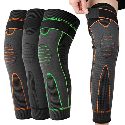 دعامة ساق طويلة بالضغط مع أحزمة مرنة – Compression Leg Sleeves لدعم الركبة وتخفيف الألم للرجال والنساء