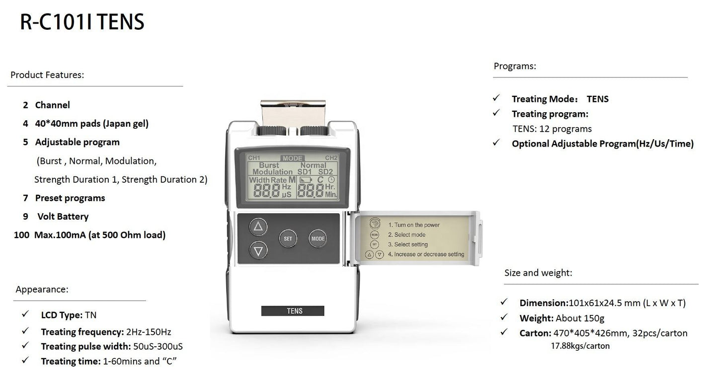 TENS 7000 Unit for Pain Relief, Physical Therapy & Rehab ||1171