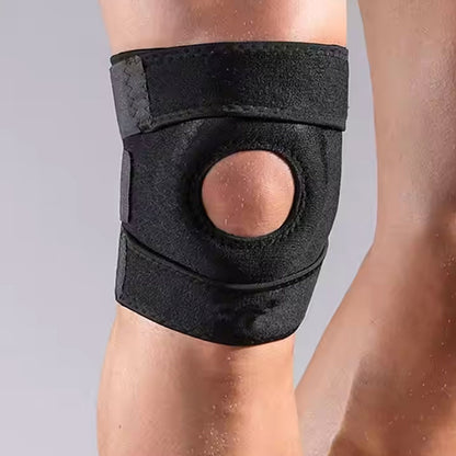 دعامة ركبة رياضية قابلة للتعديل – Knee Support بخامة نيوبرين مع فتحة الرضفة ودعائم جانبية مرنة
