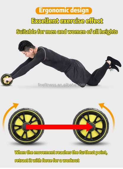 عجلة التمارين البطنية المحمولة – لتقوية العضلات وبناء الجسم