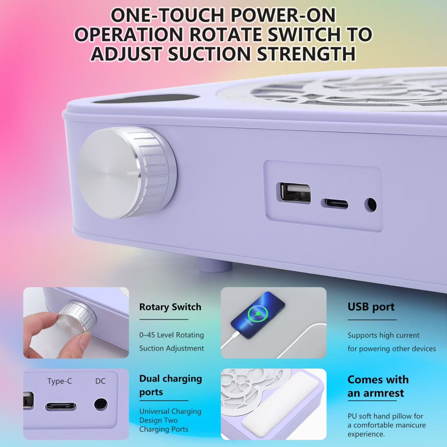 Rechargeable Nail Dust Collector