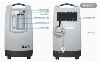 Nuvo 10 Liter Oxygen Concentrator – High-Flow Medical Oxygen Generator | 1118