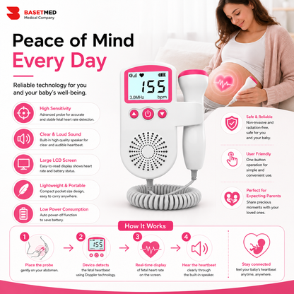 Portable Pocket Fetal Doppler Heart Rate Monitor||1390
